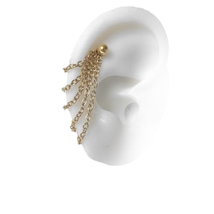 Bijoux Helix avec chaînes, chaînes de piercing en hélice, bijoux pour cartilage, ton doré (JF)