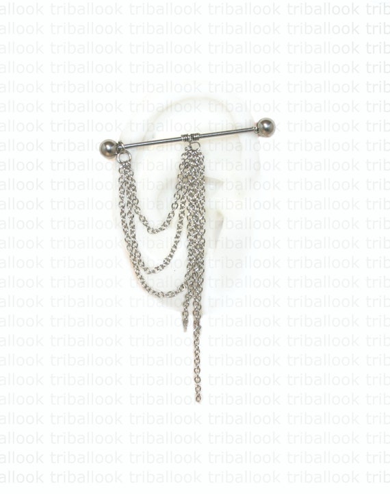 Fake Industrial Barbell Fake Industrial Piercing Jewelry Etsy