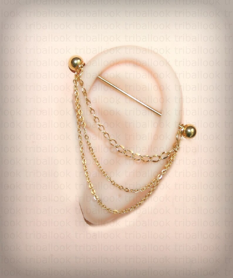 Industrial Barbell 14g 16g Industrial Piercing Jewelry Etsy