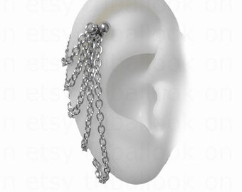 Helix chains, Helix piercing jewelry with chains,    ( jf )