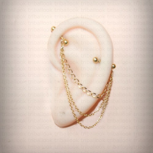 Industrial Barbell 14g 16g Industrial Piercing Jewelry Etsy