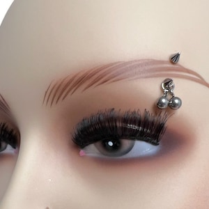 Eyebrow jewelry, Eyebrow barbell, Eyebrow piercing jewelry, Eyebrow barbell with 2 balls (jf)
