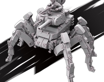 Weird War Spider Tank – Walker – 28 mm 32 mm Andra världskriget - Bordspelskrigsspel Conflict 47 / Bolt Action Proxy