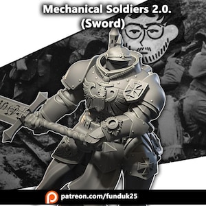 Miniatura Proxy Grimdark Trench – Soldato meccanico da mischia – Figura da tavolo