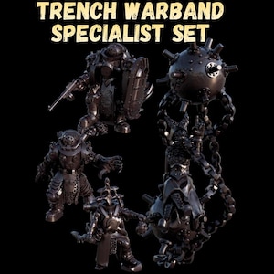 Grimdark Trench Proxy Miniatures – Naval Fanatical Raider Specialist Set – Tabletop Figures