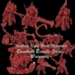 Grimdark Trench Proxy Miniatures – Serpent Cult Infantry & Monstrous Support Set – Tafelfiguren
