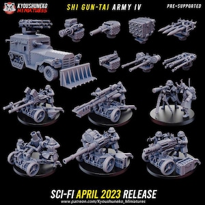 7 Minatures Weird War Japan Heavy Support Complete Set - 28mm 32mm WWII Tabletop Army Conflict 47 / Bolt Action Compatible