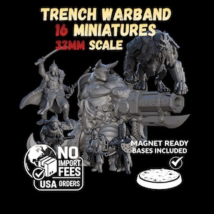 Sale - Grimdark Trench Warfare Proxy Miniatures – Desert Sultanate Empire Infantry & Elite Support Set – Tabletop Figures(USA PDDP Paid)