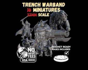 Grimdark Trench Warfare Miniatures – Desert Sultanate Infanty Set 32 mm Resin Proxies Tabletop Wargame (USA PDDP Pagado)