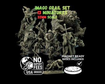 Grimdark Trench Warfare Black Proxy 13 Miniatures – Grail Infantry & Monster Set Imago – Tabletop Figures (USA PDDP Paid)