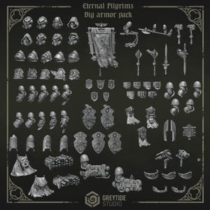 Grimdark Bit Set Eternal Pilgrims Big Armor Full Set – Bit Pack Set 90 Delar Proxy Miniatures för Bordspelskrig