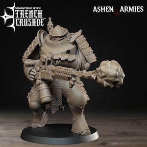 Grimdark Trench Warfare- Shogunate Heavy Mechanized Infantry Flamethrower Antioch Warfare Proxy Miniatures - 32mm Resin Grimdark Miniature