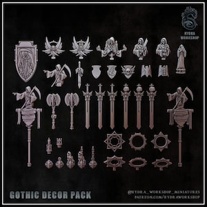 Oferta - Grimdark Trench Warfare Bit Set Gothic Decor A – Bit Pack Set Miniaturas Proxy para Juegos de Guerra de Mesa
