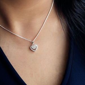 Small Diamond Heart Necklace, 14k Gold Mini Diamond Heart Necklace, Mothers Day gift, 14k Gold Diamond Heart, Valentine&#39;s Day Gift Love