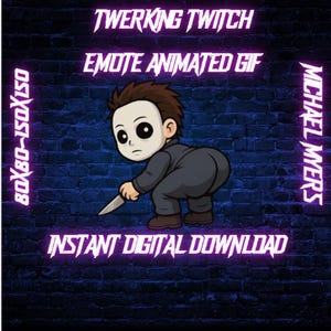 Animated Twerking Michael Myers Emote – Horror Twitch GIF – Cute Halloween Killer PNG – Instant Digital Download