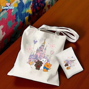 Cute Canvas Tote Bag – Large Cartoon Printed Shopping & Travel Bag, Aesthetic Beach Tote, Fashion Letter Design, Halloween Gift