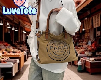 Canvas Tote Bag - Ästhetische, handgefertigte Freizeittasche für Arbeit, Strand & Alltag | Niedliches buntes Blumentaschen-Geschenk für sie | Polyester gefüttert