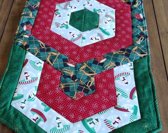 Holiday Triangle Frenzy Table Runner - assorted - reversible
