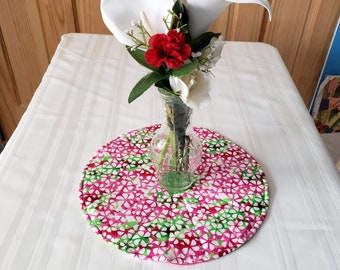 Dessus de table - matelassé - réversible - multicolore