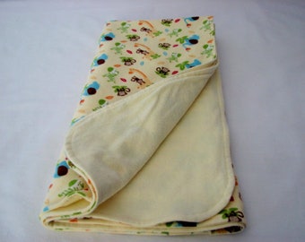 Receiving blanket - flannel - reversible - assorted patterns