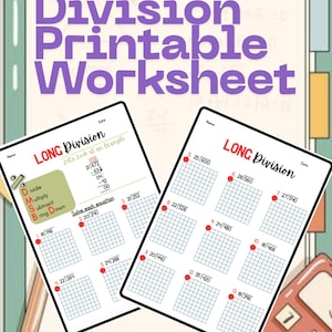 Long Division Worksheet | No Remainders | Printable