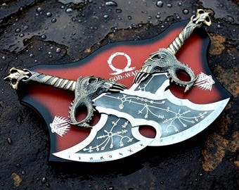 Custom Handmade Blades of Chaos Inspired by God of War, Twin Fantasy Blades, Display or Cosplay Prop, Perfect Gamer Gift, Best Gifts for Him