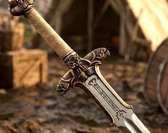 Espada del Padre Atlante hecha a mano / Réplica de acero inspirada en Conan el Bárbaro / Exhibición coleccionable para cosplay / Regalo para él o papá