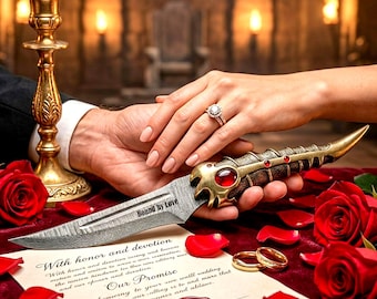 Personalisiertes Ausstellungsmesser, individuell graviertes Hochzeitsgeschenk, dekoratives Messer für Ihn, Geschenk für den Bräutigam, Jahrestagsgeschenk, einzigartiges Erinnerungsstück