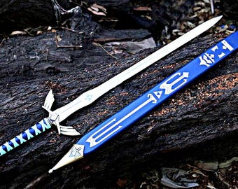 Réplica de la espada maestra de Link negro de Legend of Zelda / Inspirada en la fantasía oscura / Héroe del tiempo coleccionable / Accesorio de exhibición de cosplay / Regalo para él