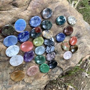 Natural Crystal Worry Stone, Smooth Polished Palm Stone, Handheld Pocket Stone, Unique Gift, Collectible Gemstone, Relaxation Tool