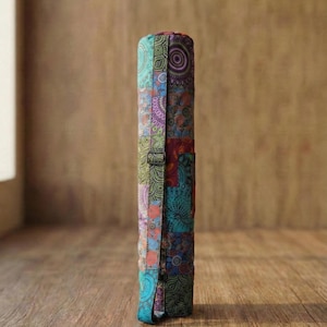 Himalayan Patchwork Handmade Yoga Mat Bag with Adjustable Strap & Pockets, Mindful Boho Style