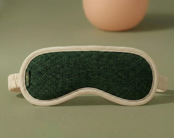 Organic Hemp Large Sleep Mask | Natural Fiber Green Eye Patch | Ethically Made, Handmade in Nepal