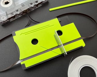 Kit de empalme de cinta de casete: incluye cinta, cuchilla y estuche (impreso en 3D)