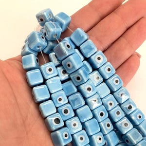10x10mm(0.39 inch) Cube Ceramic Beads –  for Jewelry Making, DIY Bracelets, Necklaces & Crafts