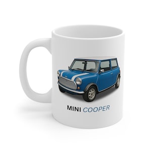 Classic Mini Cooper Mug - The Ultimate Gift for Car Lovers & British Icons Fans | 11oz White Ceramic Mug