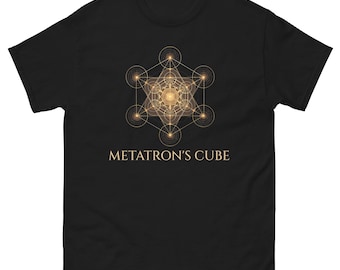 Metatron’s Cube Sacred Geometry T-Shirt | Spiritual Symbol Tee | Unisex Black