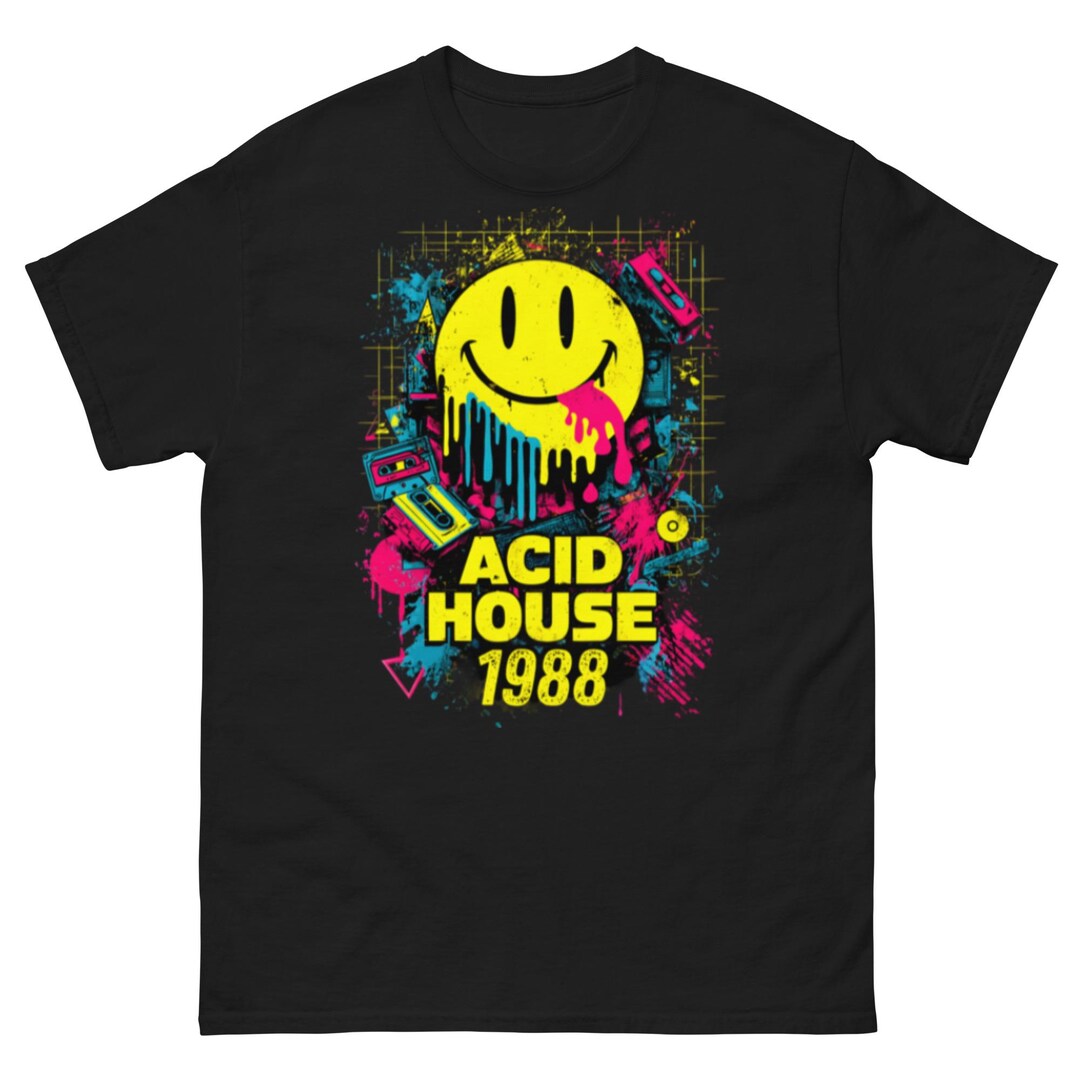 Shoom Rave Old School Rave T-shirt – Acid House Design With Smiley Face – Club ...