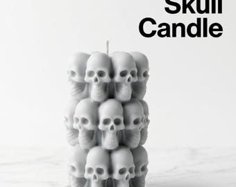 Soy Wax Skull Candle: Gothic Halloween Decor in Multiple Colors