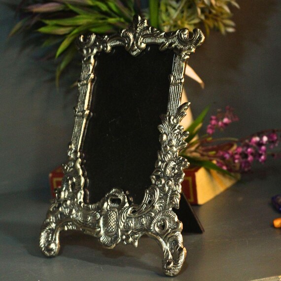 Vintage Picture Frame Baroque Style, Silver, Ornate Tabletop, Antique, Preloved Frames Valentine Gift