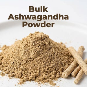 Bulk ashwagandha powder pile – pure withania somnifera root powder for strength and vitality