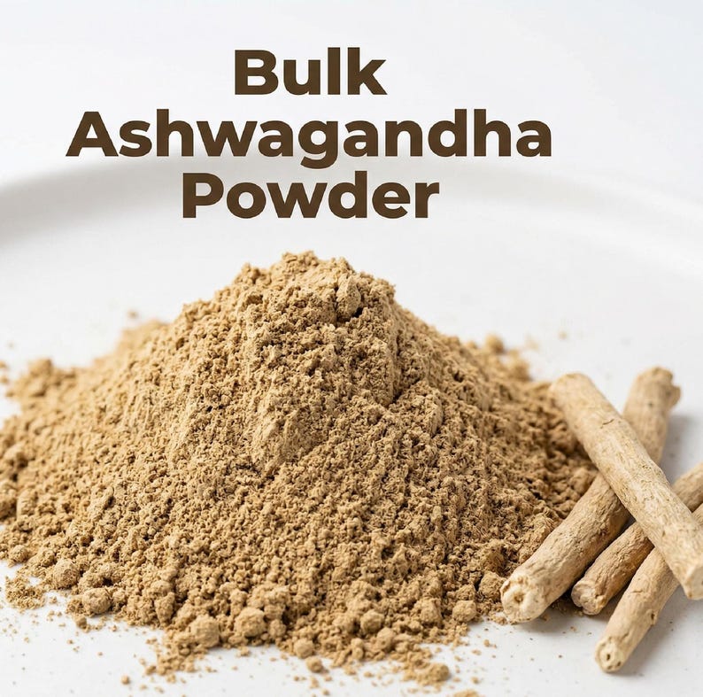 Bulk ashwagandha powder pile – pure withania somnifera root powder for strength and vitality