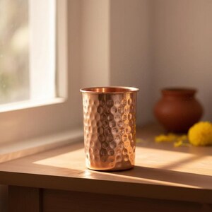 Hammered Copper Water Glass