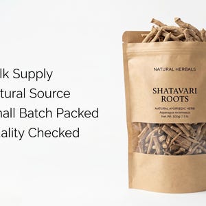 Shatavari roots bulk packaging pouch – premium asparagus racemosus roots for wholesale and ayurvedic use