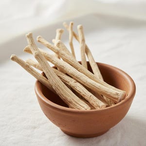 shatavari roots in bowl dried herbal asparagus racemosus natural ingredient