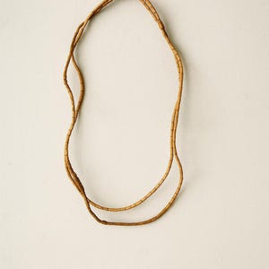 Kanthi mala double strand necklace – natural wooden beads for daily spiritual wear
