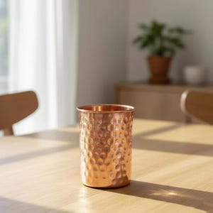 Hammered Copper Water Glass