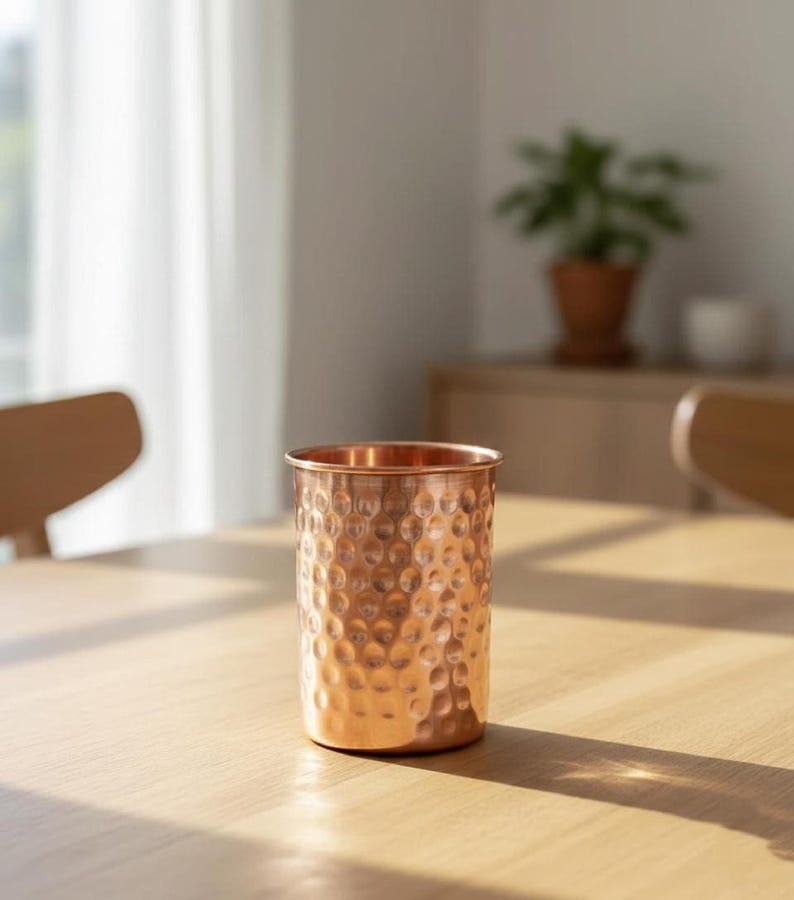 Hammered Copper Water Glass
