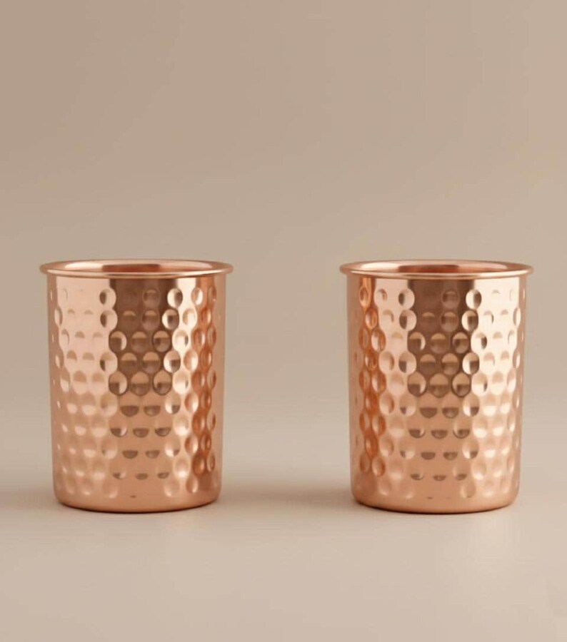 Hammered Copper Water Glass