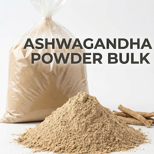 Bulk ashwagandha powder in packaging bag – natural ashwagandha root powder for stress relief and energy support