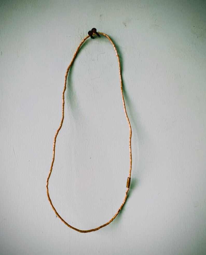 Single strand kanthi mala necklace – natural tulsi kanthi mala for spiritual and religious wear